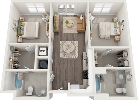 Wilmont 2 Bed 2 Bath Floor Plan at South 16 At The Bridges, Roanoke Virginia